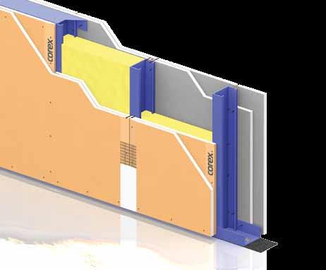 Tek İskeletli Çift Kat COREX ile Bölme Duvar Mineral yün COREX COREX borazan vida 25 COREX derz bandı DERZTEK derz dolgu alçısı COREX DC profili COREX borazan vida 38 COREX DU profili COREX