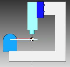 Resim 2.5: CAM programında makine simülasyon görüntü kademeleri Yukarıdaki şekiller takip edildiğinde takım kırmızı şeridi takip edip delme işlemlerini tamamlamıştır.