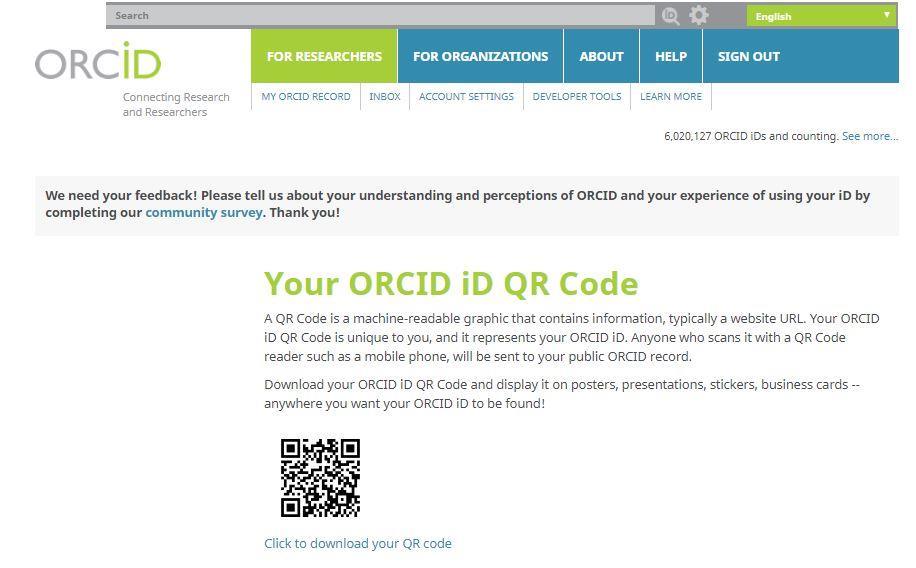 ORCID ID nizi isminizin altında 16 haneli bir numara