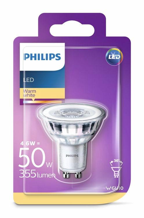PHILIPS LED Spot 4,6 W (50 W) GU10 Sıcak Beyaz Kısılamayan Gözlerinizi rahatlatan ışık Düşük kalitede ışık göz yorgunluğuna neden olur.