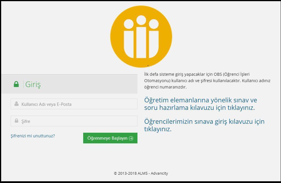 LMS ye nasıl giriş yapılır? Öncelikle http://lms.inonu.edu.tr/ adresinden LMS giriş sayfasına erişim sağlanır.