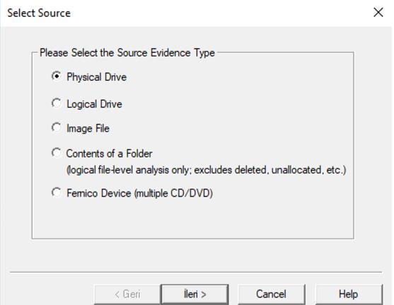 Adım 1: File menüsünden Create Disk İmage seçeneğini