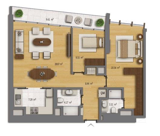 113,22 m 2 136,16 m 2 NET ALAN 75,48 m 2 NET ALAN 90,77 m 2 BRÜT