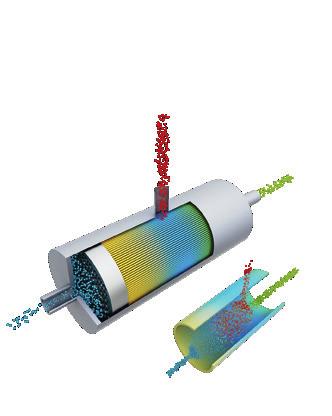 Mükemmel seviyede kuru nitrojen Basınçlı hava, modülün bir ucundan fiberlerin ortasına gönderilir ve fiberlerin içinden akarken membrana temas eder.