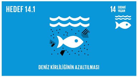 14 SUDAKİ YAŞAM Sürdürülebilir kalkınma için okyanuslar, denizler ve deniz kaynaklarının korunması ve sürdürülebilir kullanımı 2025 e kadar özellikle karasal kökenli faaliyetlerden kaynaklanan, deniz