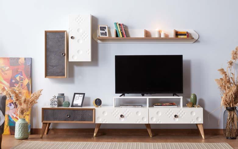 Raflı Dolap TV Unit Tv Unit Upper Shelved Section Tv Unit Upper Section Shelved