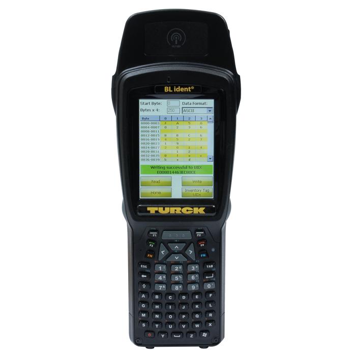 Compatible handhelds PD-IDENT-HF-RWBTA (0601) Veri taşıyıcılarına mobil okuma ve yazma için elde taşınır.