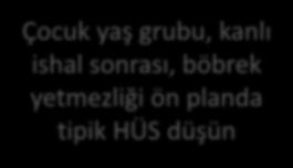 grubu, kanlı ishal sonrası, böbrek yetmezliği ön planda tipik HÜS düşün