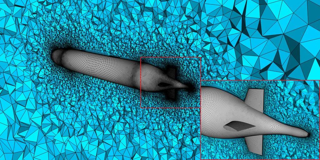 Şekil 3: DARPA denek taşı katı modeli DARPA denek-taşı için çözüm ağı GAMBIT ve TGRID ticari yazılımları kullanılarak oluşturulmuştur. DARPA modeli yüzey ve hacim ağı Şekil 4 te gösterilmiştir.