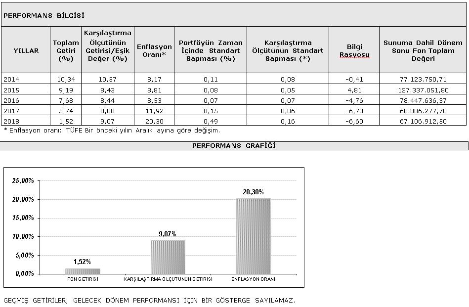 BÖLÜM E: FON PERFORMANSINA İLİŞKİN BİLGİLER 31.12.