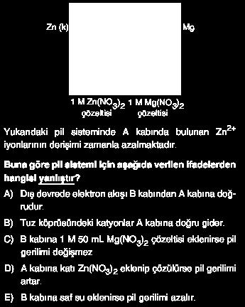 [OH - ]=0,01 M ve [O 2 ]=0,1M Alındığında hücre potansiyeli kaç V