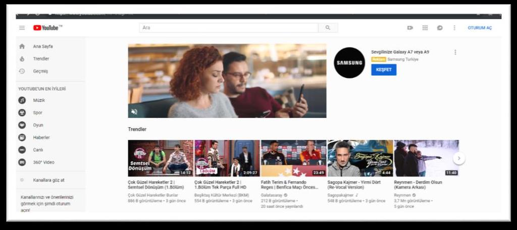 YouTube Masthead TrueView Discovery Video reklamınız