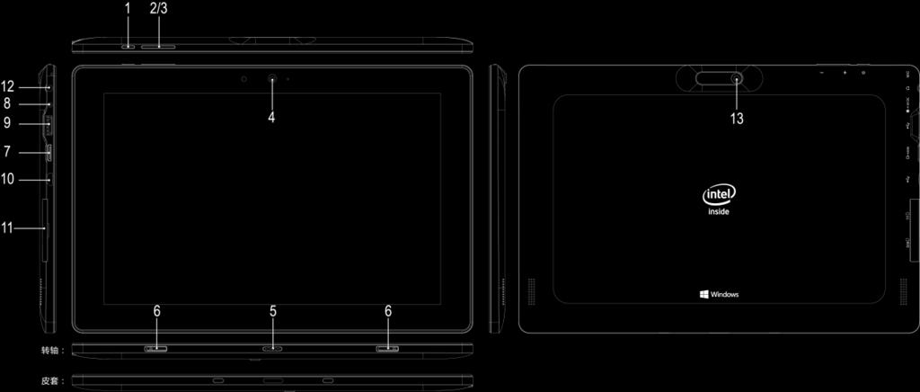 4 - Ön kamera: Fotoğraf çekmeyi veya video kaydetmeyi sağlar. 7 - HDMI Arayüzü: Yüksek çözünürlüklü video bağlantılarını destekler.