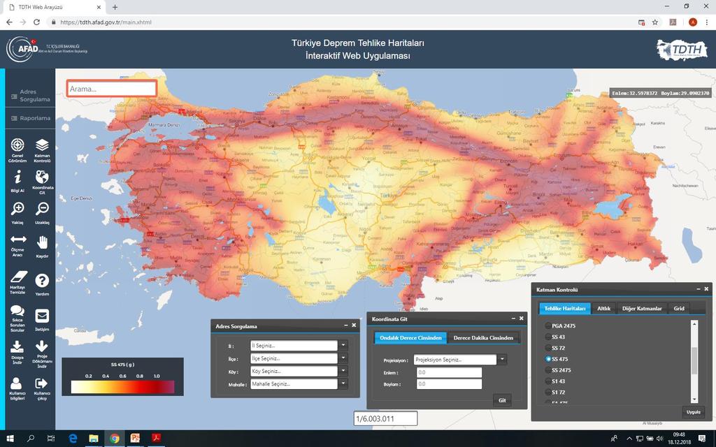 TBDY-Bölüm 2-Deprem Yer Hareketi Deprem Tehlike Haritaları Web Uygulaması