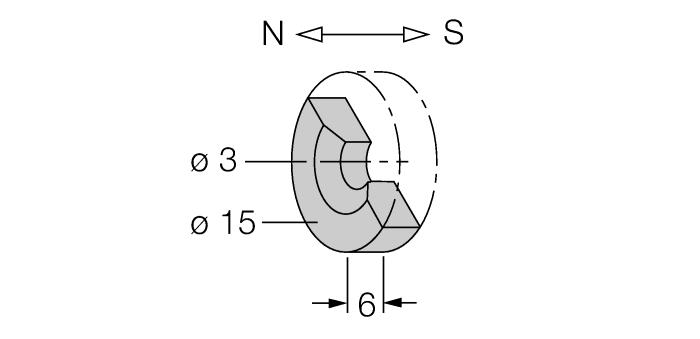 EG08 sensörleri üzerinde 50 mm; Q25L ile birlikte: Sensör ve mıknatıs arasındaki önerilen mesafe: 3 4 mm DMR31-15-5 6900215 Tahrik mıknatısı, Ø 31 mm (Ø