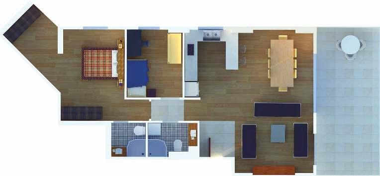Banyo 3 m² 4 Yatak Odası 10 m² 4 Yatak Odası 9 m² 5 Yatak Odası 11 m² 5 Teras 23 m² 6 Mutfak 7 m² 6