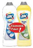 KREM ABC Yeni Nesil Krem Amonyak Gramaj: 750 ML Koli İçi Adet: 20 ABC Yeni Nesil Krem Limon Kokulu Gramaj: 750 ML Koli İçi Adet: 20 ABC Yeni Nesil Krem Bahar Kokulu Gramaj: 750 ML Koli İçi