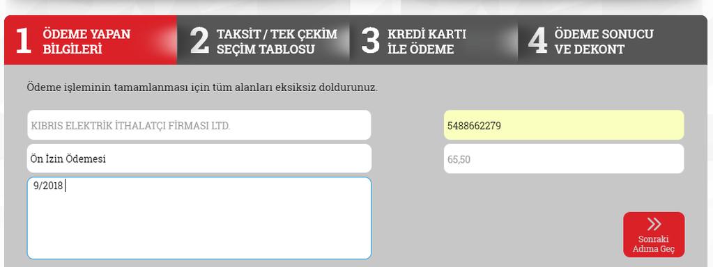 ADIM 9 Başvuru ücret bilgisinin size ulaşması; Başvuruda yazmış olduğunu mail adresi üzerinden aşağıdaki ücret bilgisi mailiz sistem otomatik olarak gönderecektir.