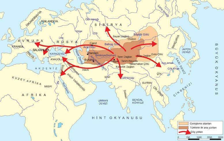 Yakut ve Çavuşlar, Sibirya ya doğru göç ederken Çuvaşlar ise Ural dağlarının güneyine yerleştiler.