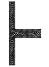 Şekil 3. Modele ait ölçüler ve ağ yapısı (Figure 3. Measurements and mesh structure of the model) 3.1.