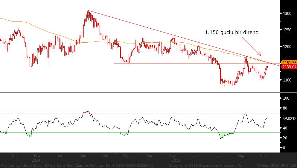 XAU/USD: FED sonrası Dolar Endeksi nde görülen düşüşle beraber Ons Altın fiyatından artış gözlenmişti. Bu haftaya da borsaların küresel riskten kaçışla başlanması Ons Altın ı destekleyebilir.