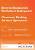 Bireysel Bankacılık Hizmetleri Sözleşmesi. Consumer Banking Services Agreement