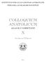 COLLOQUIUM ANATOLICUM