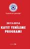 2013-2014 Kayıt Yenileme Programı