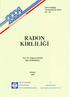 RADON KİRLİLİĞİ. Prof. Dr. Çağatay GÜLER Zakir ÇOBANOĞLU. Birinci Baskı