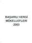 BAŞARILI VERGI MUKELLEFLERI 2003