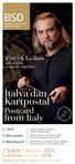 İtalya dan Kartpostal. from Italy. Postcard. Patrick Gallois. 7 Şubat February, 2015. Cumartesi Saturday, 20.00 Bilkent Konser Salonu Concert Hall