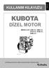 TÜRKÇE KULLANIM KILAVUZU DĠZEL MOTOR MODELLER Z482-E3 Z602-E3 D722-E3 D782-E3 D902-E3 1ABAAAAAP1560 LÜTFEN BU KILAVUZU DİKKATLE OKUYUNUZ VE SAKLAYINIZ