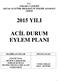 2015 YILI ACİL DURUM EYLEM PLANI