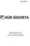 HÜR SİGORTA A.Ş. 2010 YILI FAALİYET RAPORU - 1 -