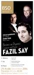 Fazıl Say. Composer and Pianist. 29 Aralık December 2014. Pazartesi Monday, 20.00 Bilkent Konser Salonu Concert Hall. Stefan Sanderling.