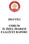 2014 YILI ÇORUM İL ÖZEL İDARESİ FAALİYET RAPORU