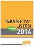 TEKNİK FİYAT LİSTESİ 2014