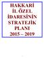 HAKKARİ İL ÖZEL İDARESİNİN STRATEJİK PLANI 2015 2019