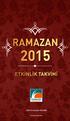 RAMAZAN ETKİNLİK TAKVİMİ. Kültür Ve Sosyal İşler Müdürlüğü. www.cekmekoy.bel.tr