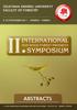 8-10 September 2011. Isparta/TURKEY ABSTRACTS BOOK EDITORS