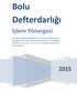 Bolu Defterdarlığı İşlem Yönergesi