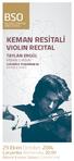 KEMAN RESİTALİ VIOLIN RECITAL. 29 Ekim October, 2014 TAYLAN ERGÜL KEMAN VIOLIN. Çarşamba Wednesday, 20.00 Bilkent Konser Salonu Concert Hall