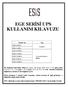 EGE SERİSİ UPS KULLANIM KILAVUZU