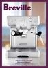 Breville 800ES Die-cast Espresso Makinesi Kullanım ve Güvenlik Talimatları