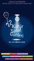 ANKARA ÜNİVERSİTESİ 22. KÜLTÜR VE SANAT GÜNLERİ PROGRAMI