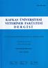 KAFKAS ÜNİVERSİTESİ VETERİNER FAKÜLTESİ DERGİSİ