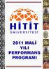 2011 MALİ YILI PERFORMANS PROGRAMI