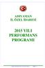 ADIYAMAN ĠL ÖZEL ĠDARESĠ 2015 YILI PERFORMANS PROGRAMI