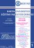 BARTIN ÜNİVERSİTESİ EĞİTİM FAKÜLTESİ DERGİSİ BARTIN UNIVERSITY JOURNAL OF FACULTY OF EDUCATION