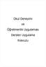 Okul Deneyimi ve Öğretmenlik Uygulaması Dersleri Uygulama Kılavuzu